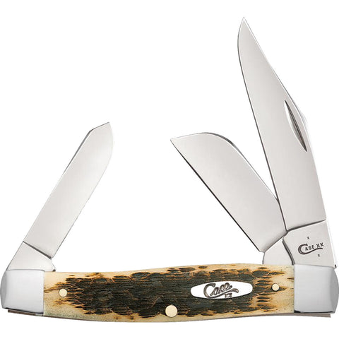 Case Large Stockman Amber Bone