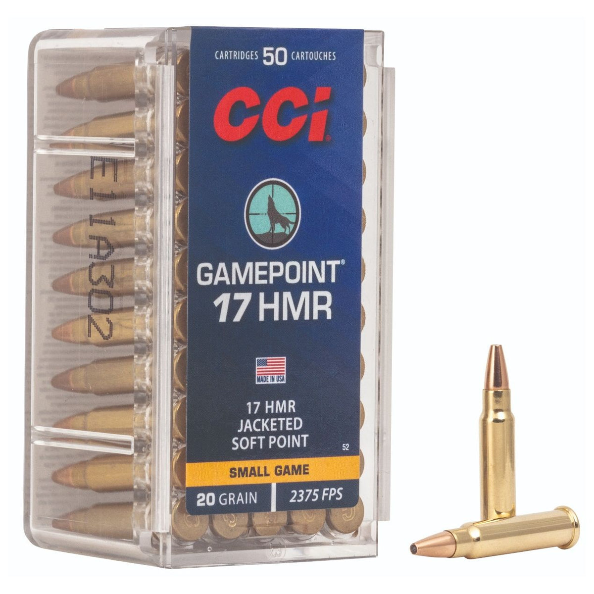 CCI Small Game Gamepoint 17 HMR 20GR Jacketed Soft Point