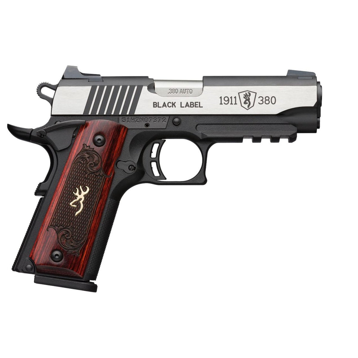 Browning 1911-380 Black Label Medallion Pro Rail Compact 380 Auto 3.625'' 8-Rd Pistol