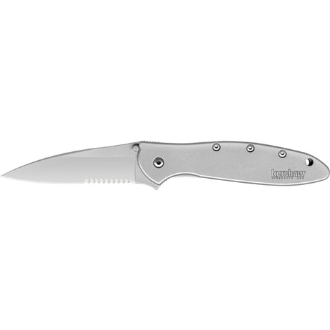 Kershaw Leek Partially Serrated Silver
