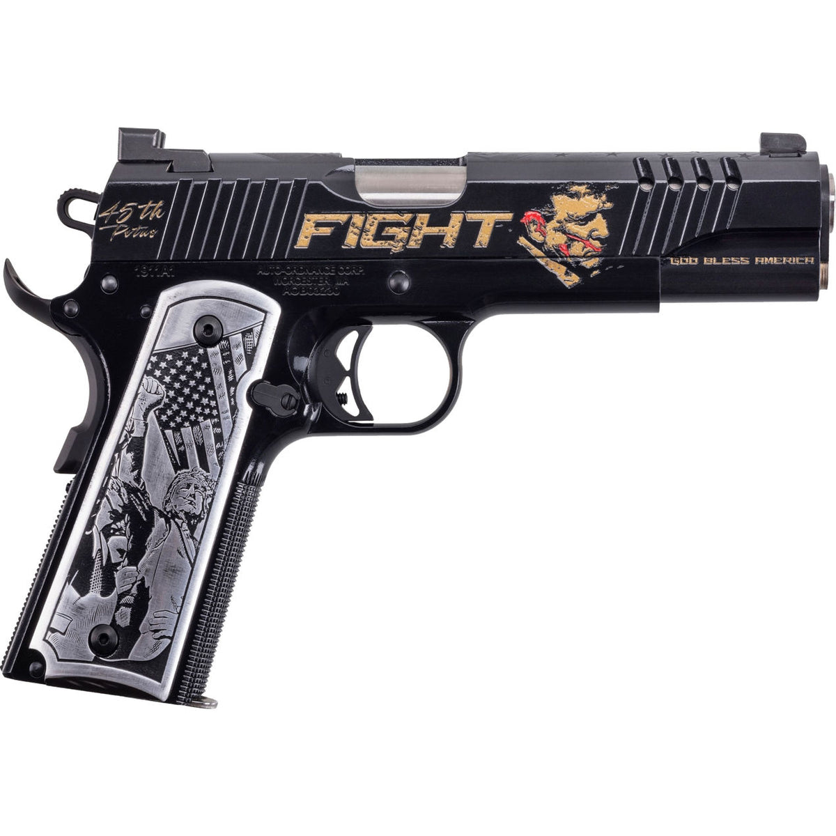 AUTO ORDNANCE 1911 TRUMP FIGHT 45 AUTO 5" 7-RD SEMI-AUTO PISTOL