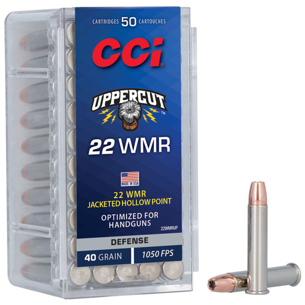 CCI UPPERCUT 22WMR 40 GRAIN JHP