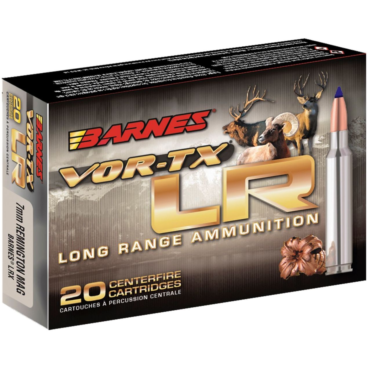 Barnes VOR-TX Long Range 7mm Rem Ultra Mag 145 Grain LRX BT
