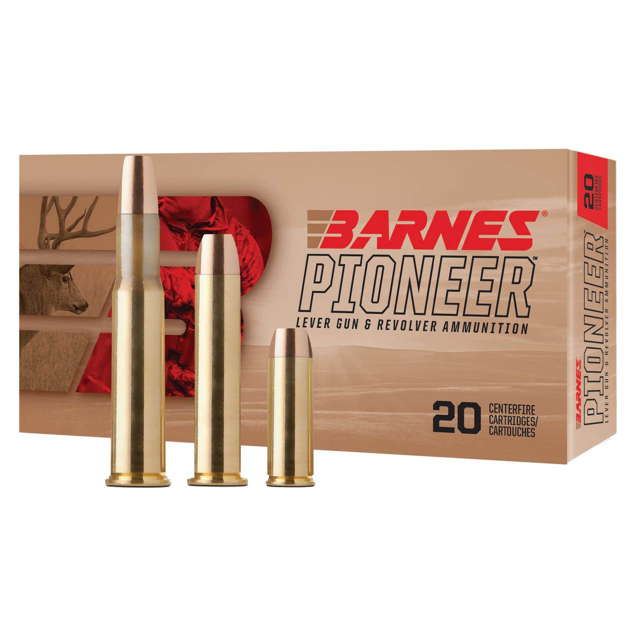 Barnes Pioneer Lever Gun and Revolver 45-70 Govt 400 Grain Jacketed Lead Core