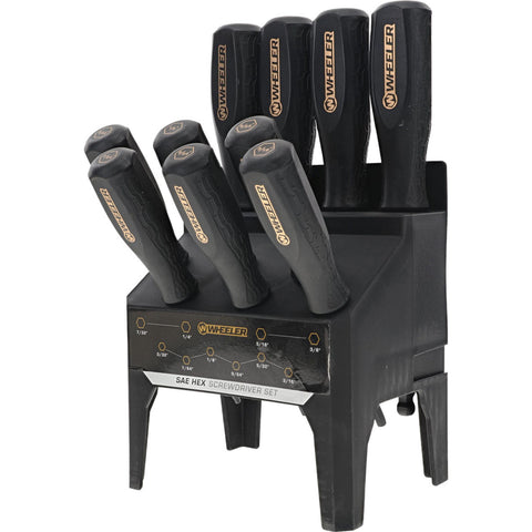 WHEELER BENCH TOP SCREWDRIVER SET SAE HEX 10PC