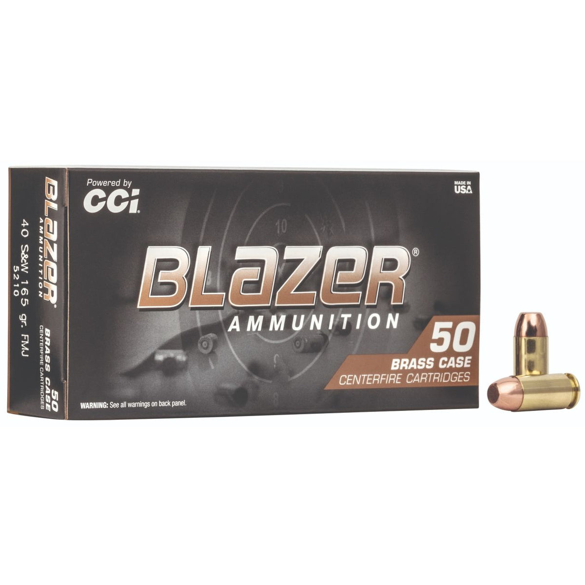 CCI Blazer Brass 40 S&W 165GR FMJ