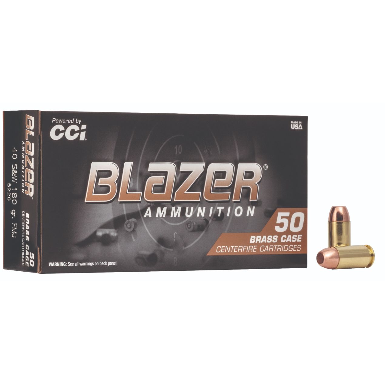 CCI Blazer Brass 40 S&W 180GR FMJ