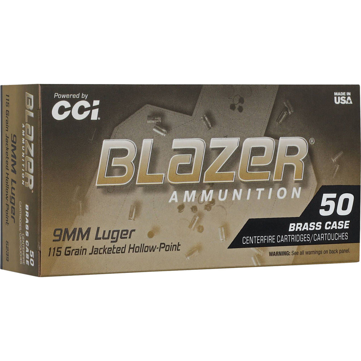 CCI BLAZER BRASS 9MM 115GR JHP