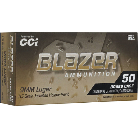 CCI BLAZER BRASS 9MM 115GR JHP