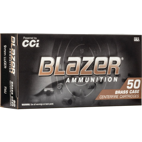 CCI BLAZER BRASS 9MM 100 GRAIN FMJ
