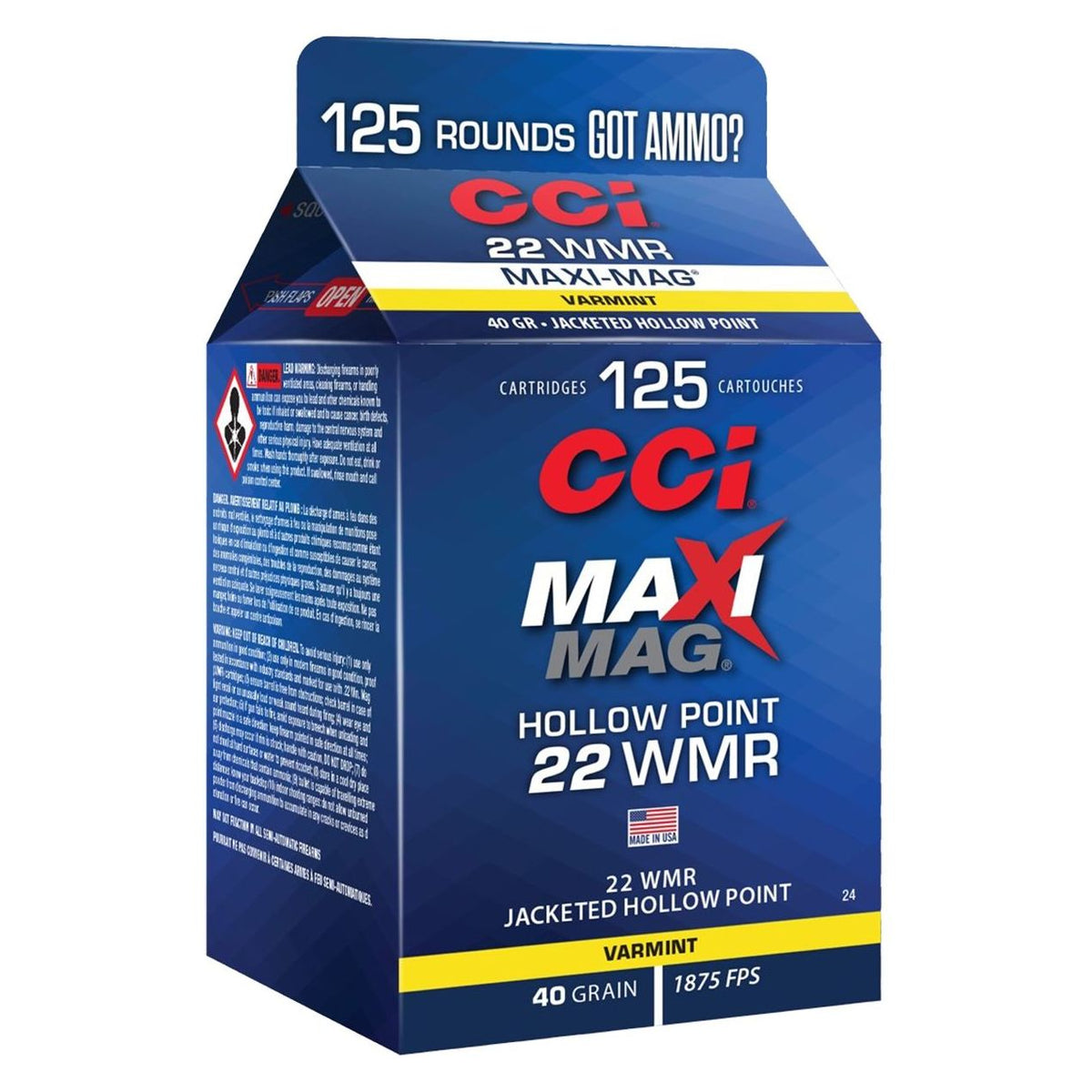 CCI Maxi-Mag 22 WMR 40GR JHP