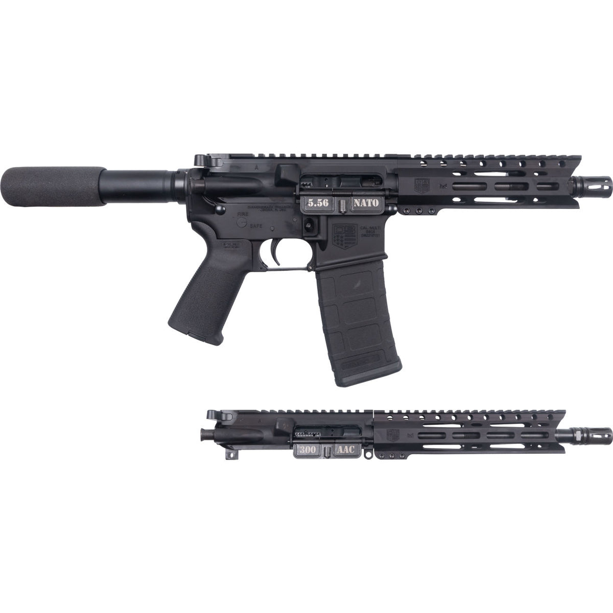 Diamondback DB15PC with 300 Blk Upper 5.56 NATO 7'' 30-Rd Semi-Auto Pistol