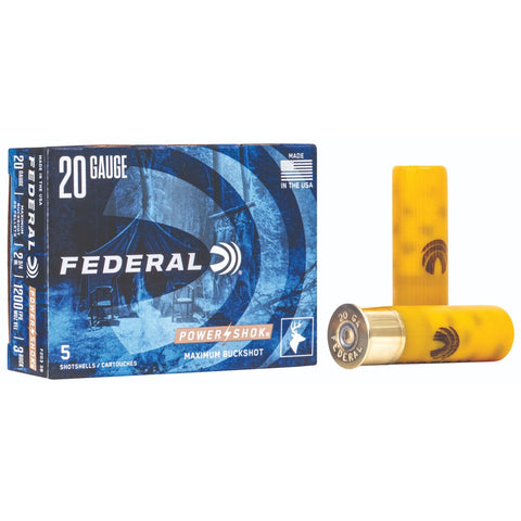 Federal Power-Shok Buckshot PR 20 Ga 2.75'' 20 Pellets 3 Buck