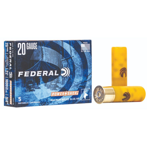 Federal Power-Shok Rifled Slug 20 Ga 2.75'' .75 HP Slug