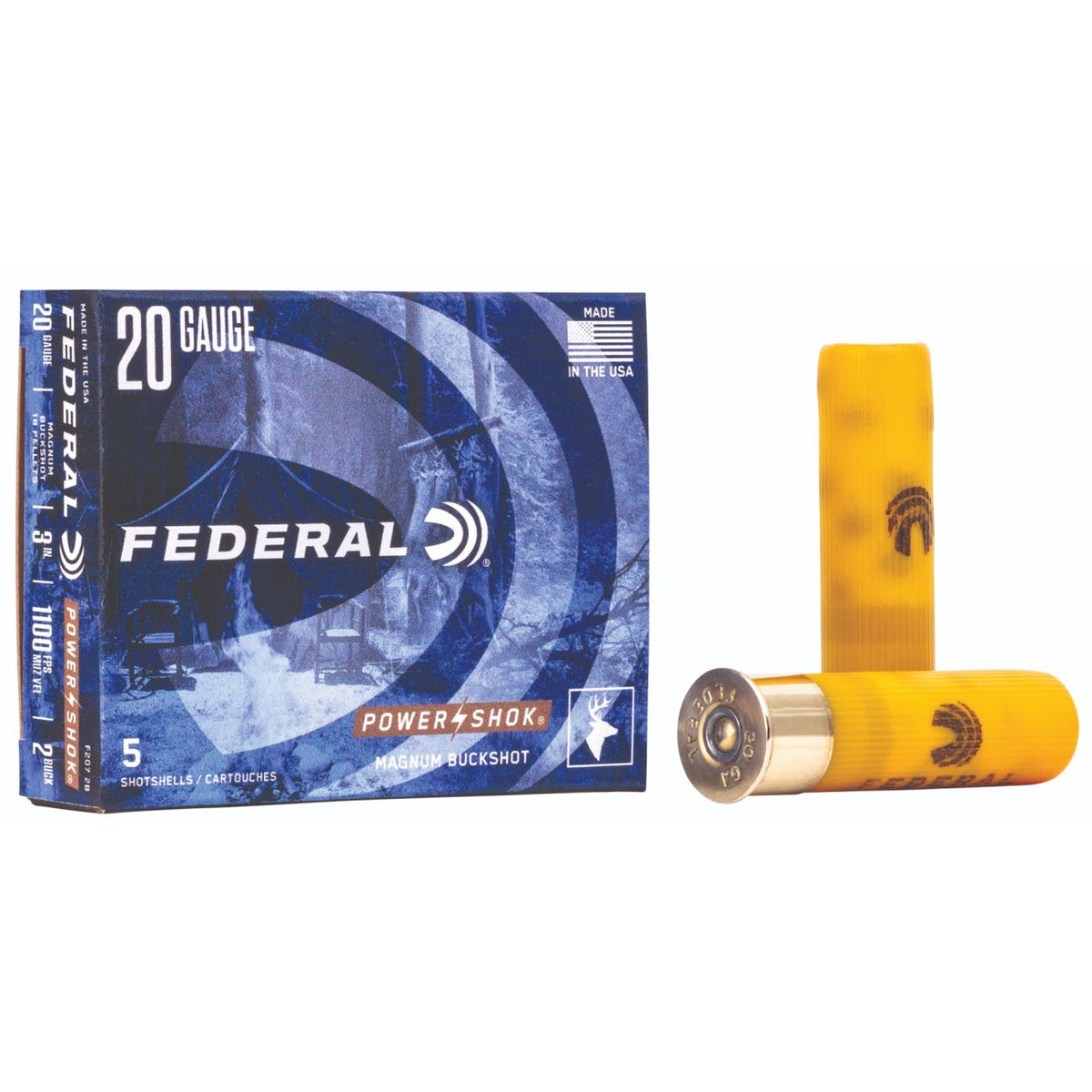 Federal Power-Shok Buckshot 20 Ga 3'' 18 2 Buck