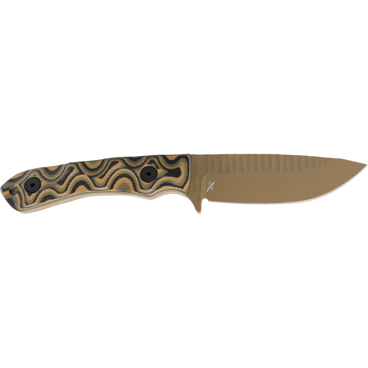 STROUP KNIVES GP2 CAMO G10 FDE