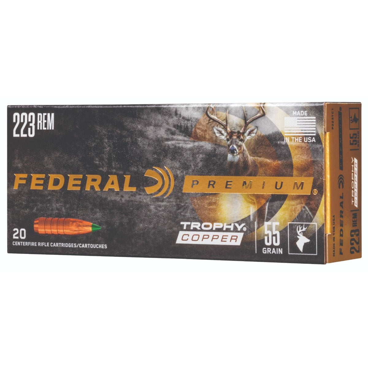 Federal Trophy Copper 223 Rem 55GR