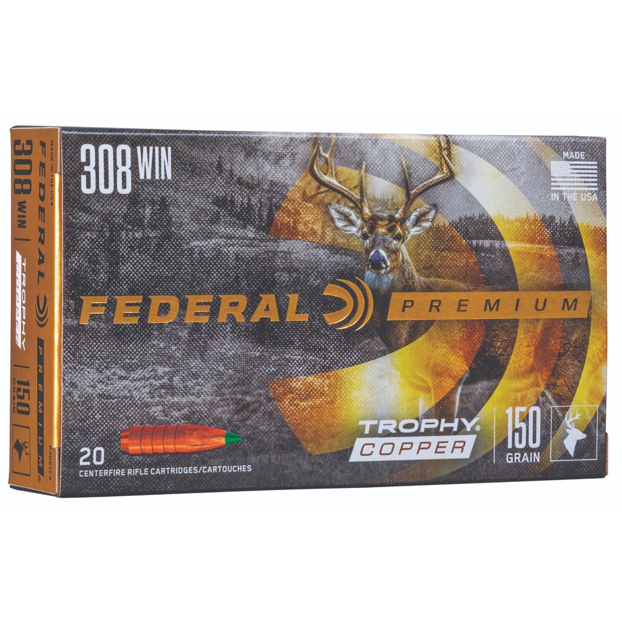 Federal Trophy Copper 308 Win 150 Grain Trophy Copper