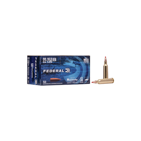 Federal Varmint & Predator 22-250 Rem 55GR Hornady V-Max