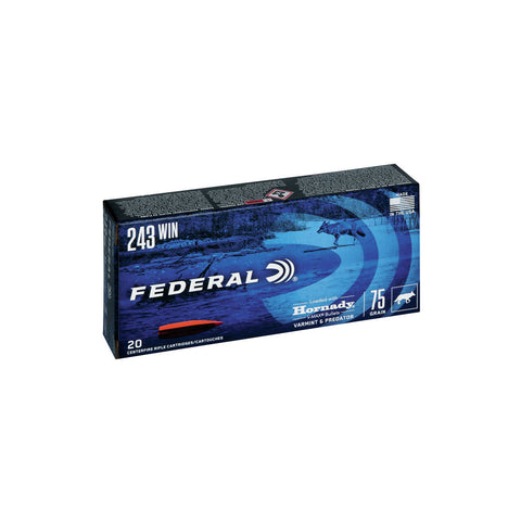 Federal Varmint & Predator 243 75GR Hornady V-Max