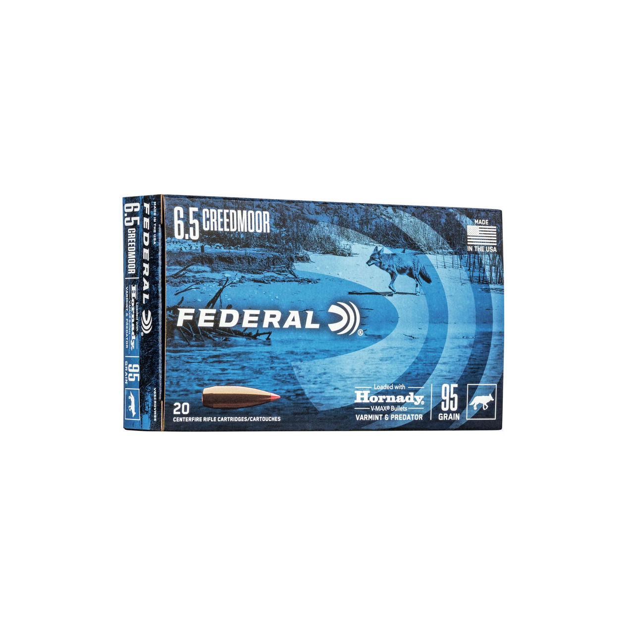 Federal Varmint & Predator 6.5 Creedmoor 95GR Hornady V-Max